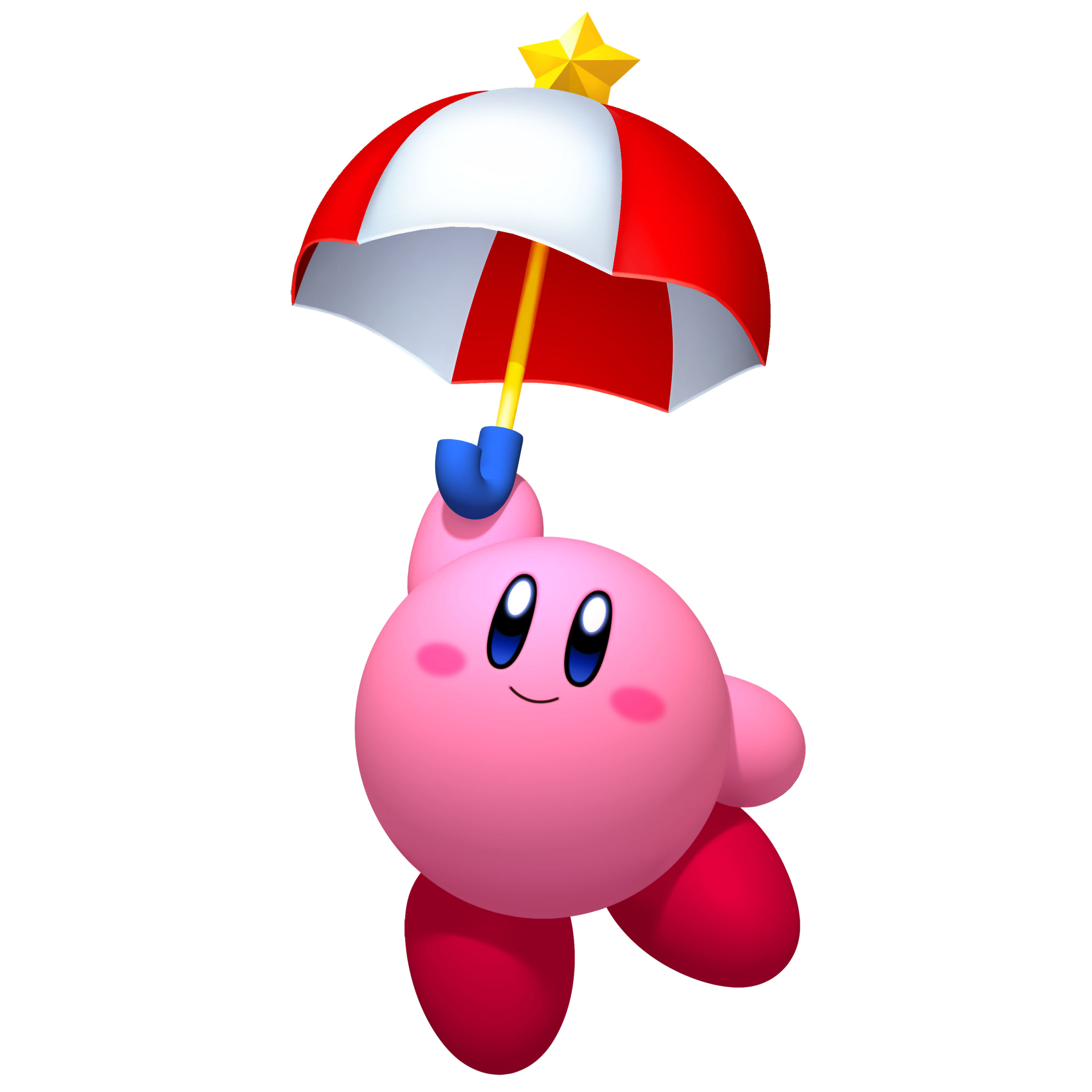 kirby holding an unbrella with no background